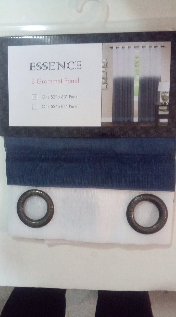 Achim Home Decor Two-Tone Blue and White Grommet Curtain Panel 63" NWT $45